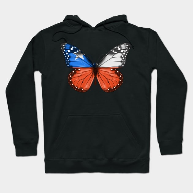 Chilean Flag  Butterfly - Gift for Chilean From Chile Hoodie by Country Flags